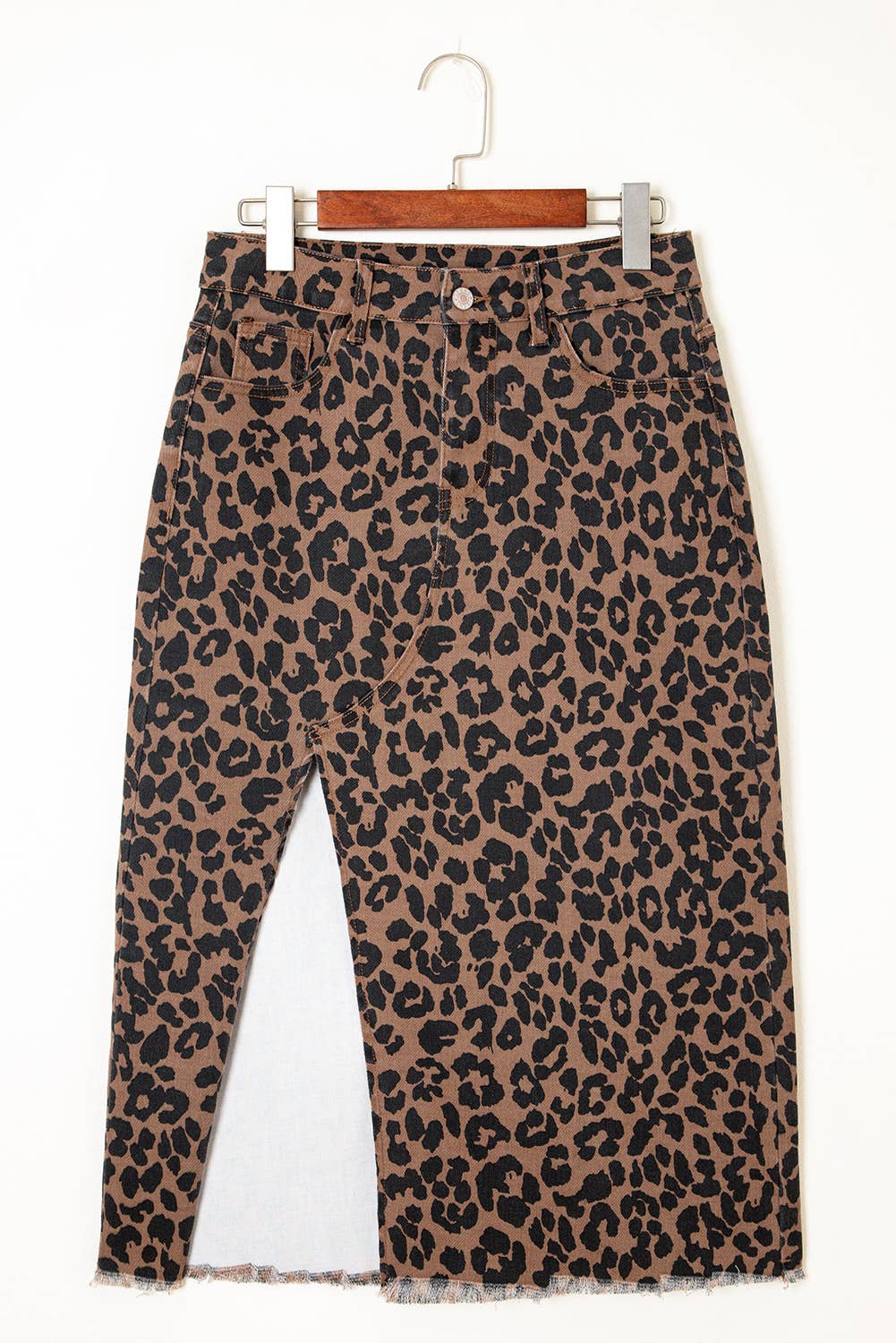 Leopard Denim skirt