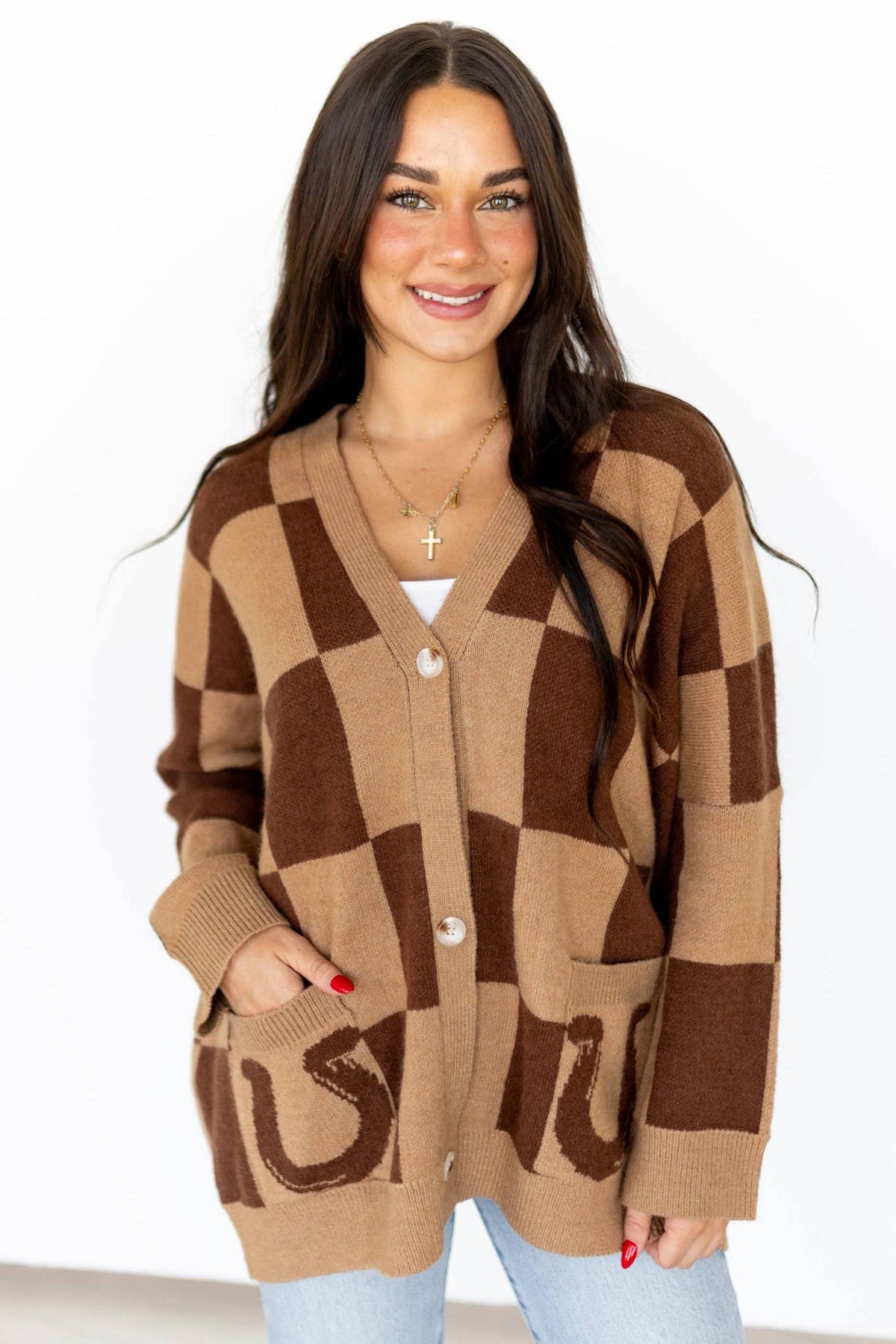 TH2977 BROWN CHECK HORSESHOE(7 Piece)