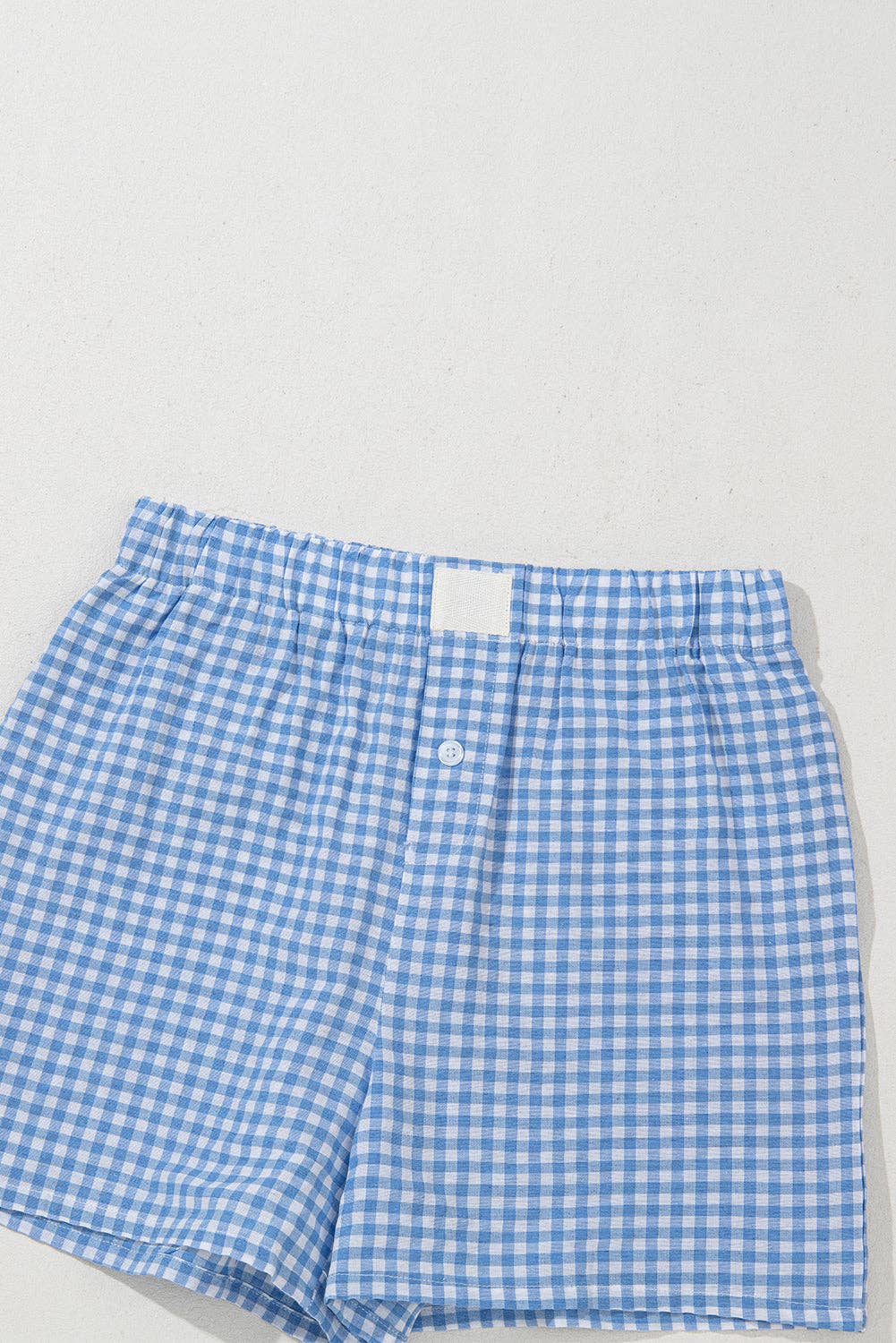 Red Gingham High Waisted Elastic Waist Summer Shorts