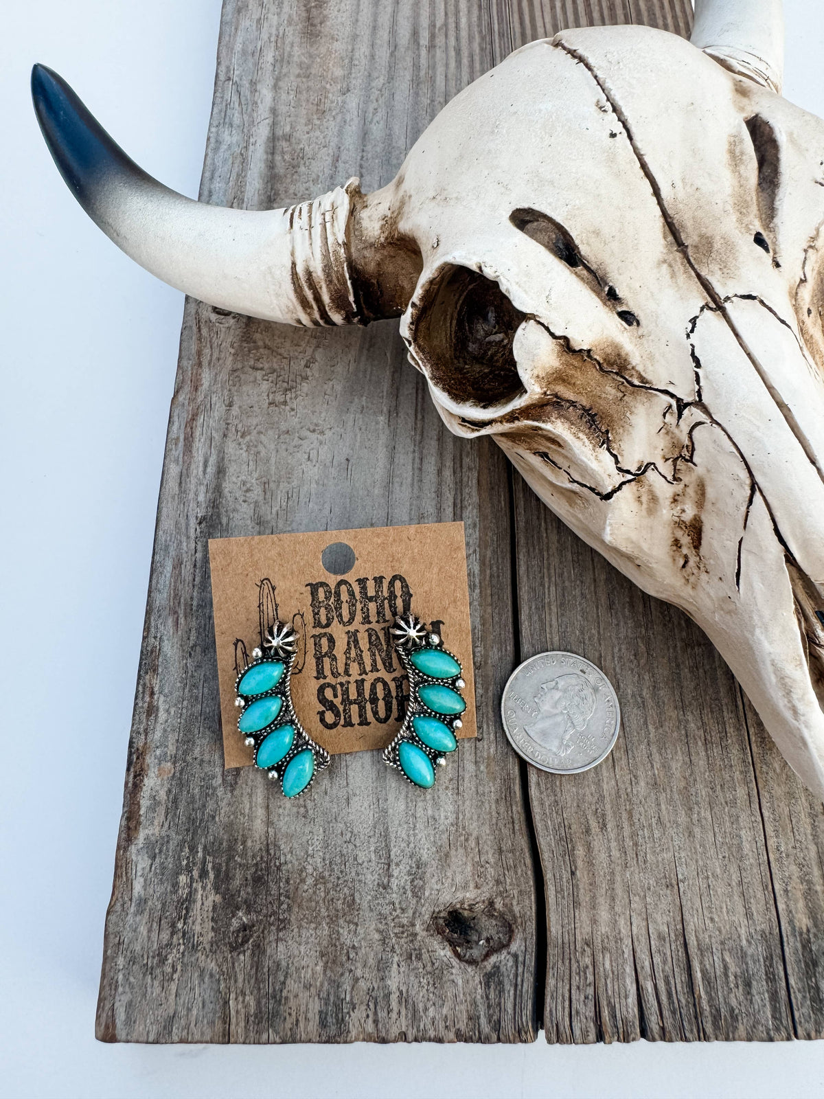 Semi Stone Stud Earrings