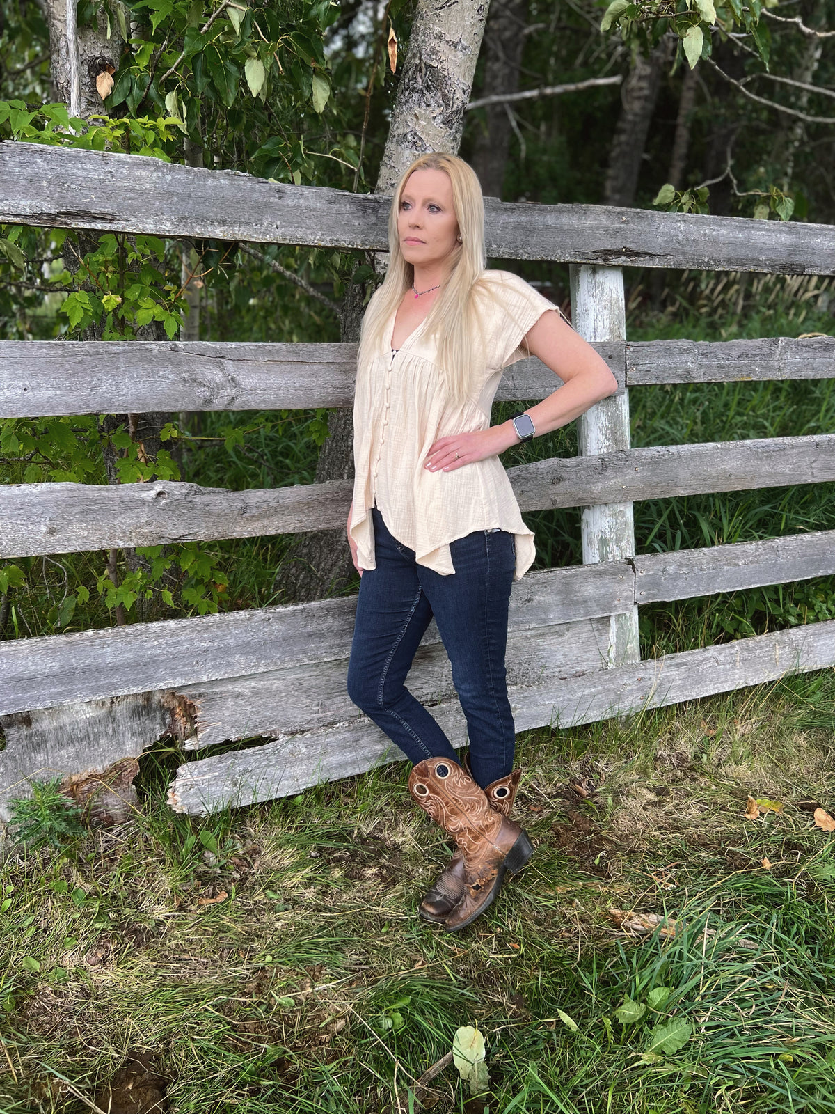 Florise Button Blouse - CREAM
