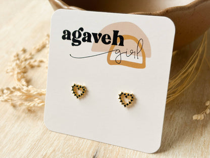 Onyx Heart Studs