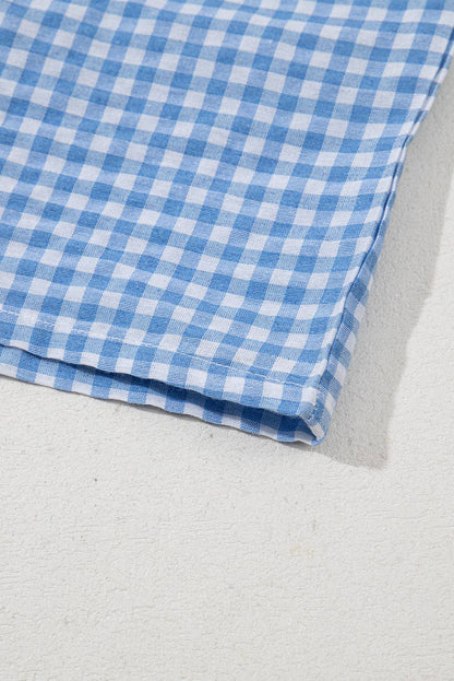 Red Gingham High Waisted Elastic Waist Summer Shorts