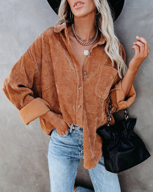 Corduroy Button-Up Shirt