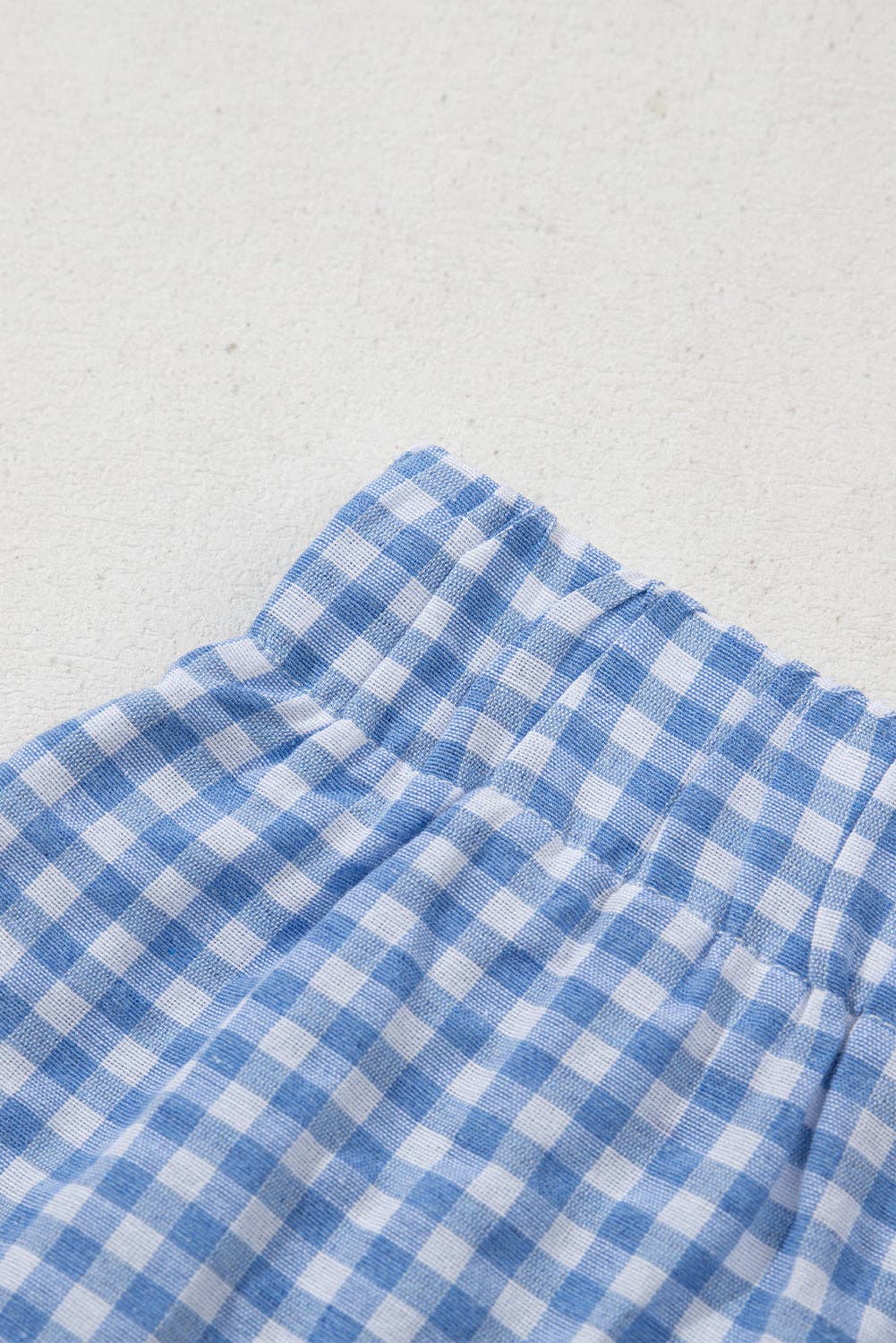 Red Gingham High Waisted Elastic Waist Summer Shorts