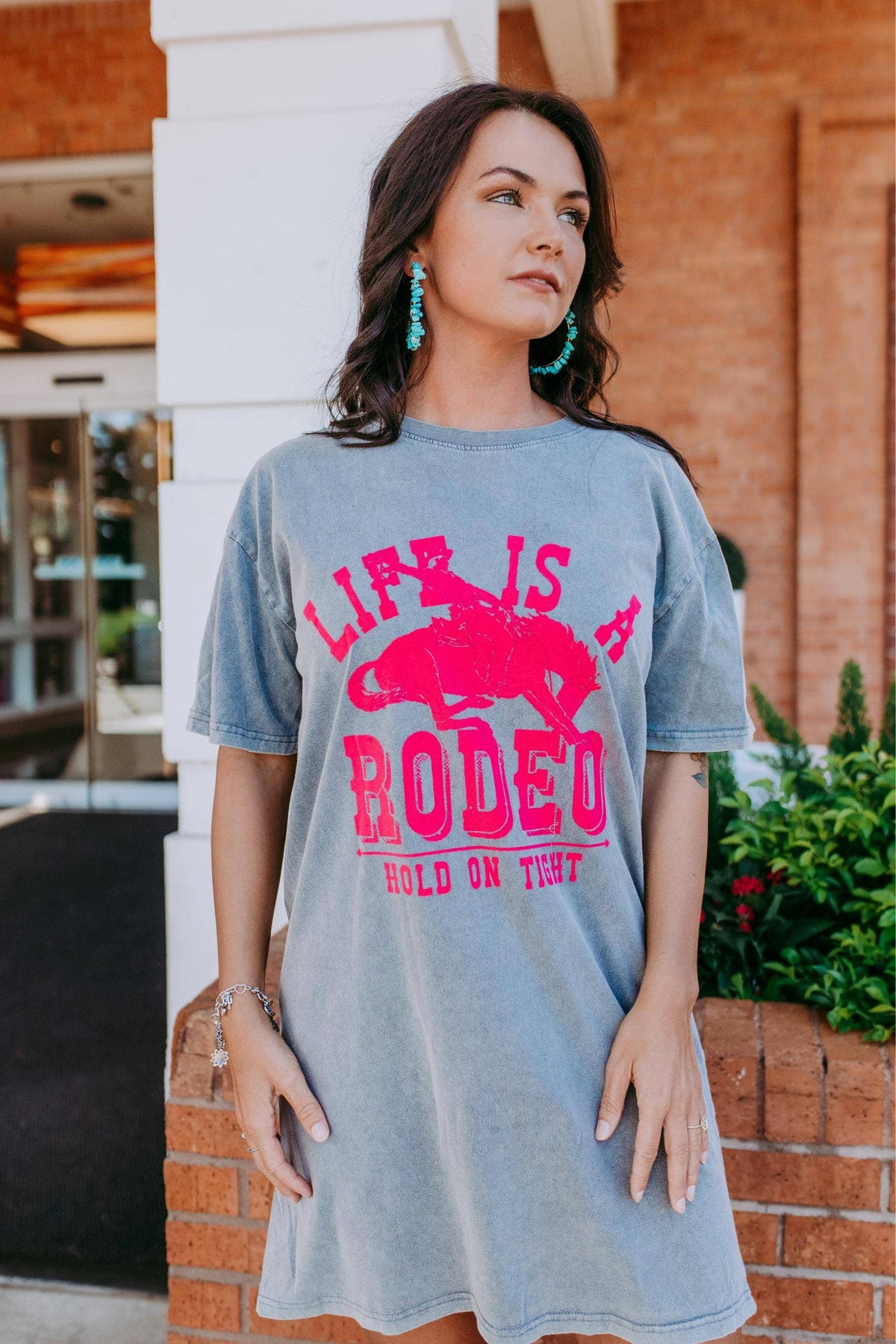 Rodeo Shirt Dress - Grey