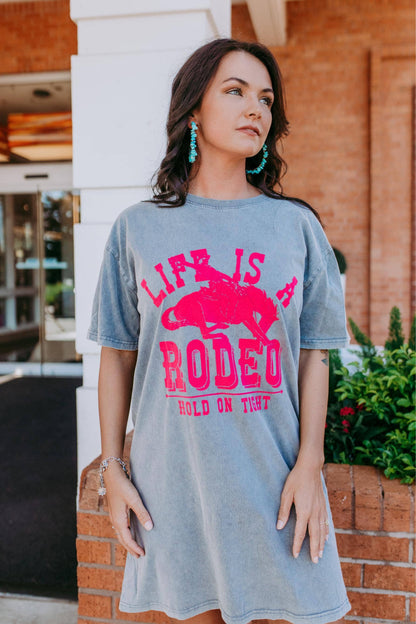 Rodeo Shirt Dress - Grey