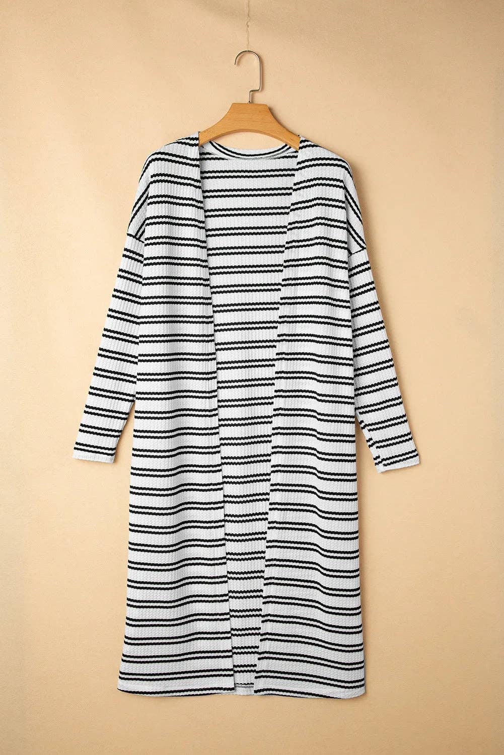 Stripe Open Front Duster Cardigan