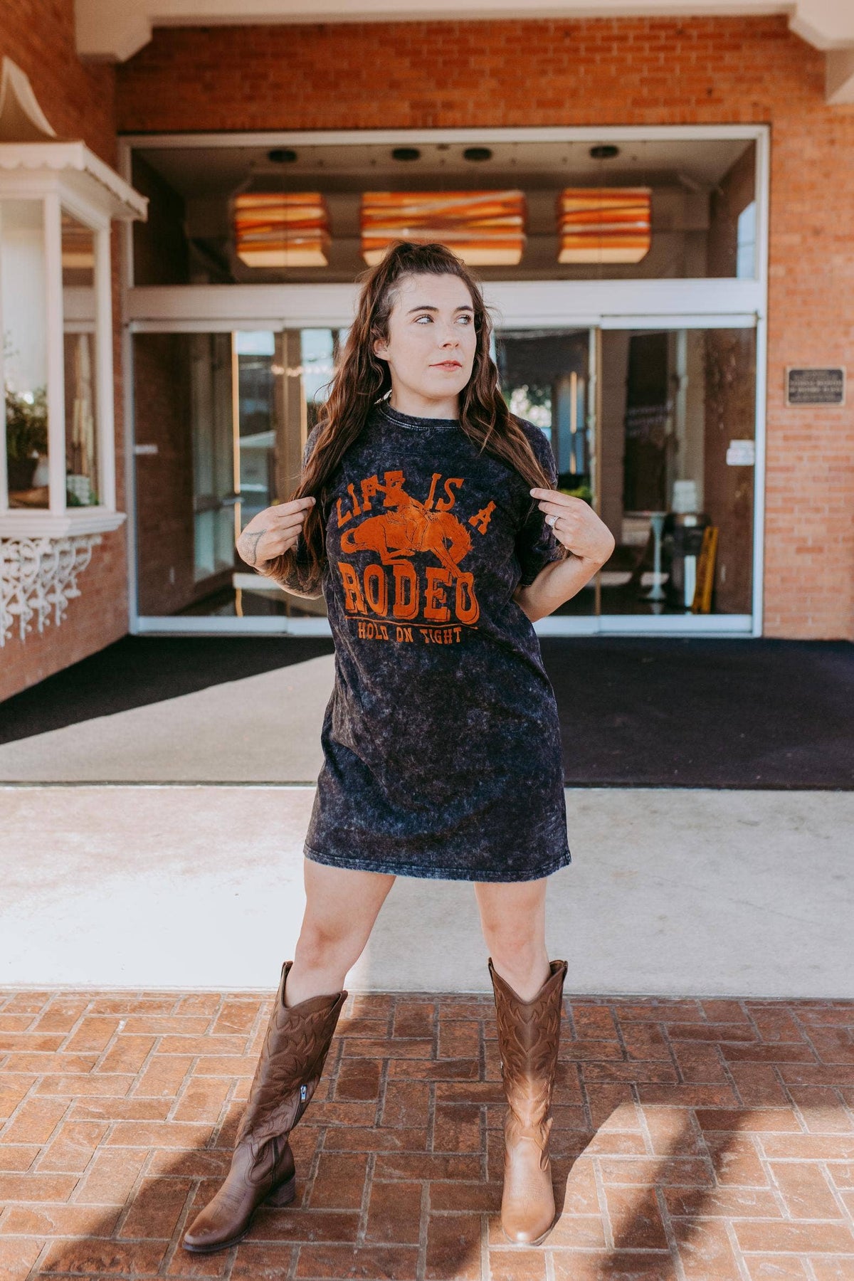 Rodeo Shirt Dress - Charcoal