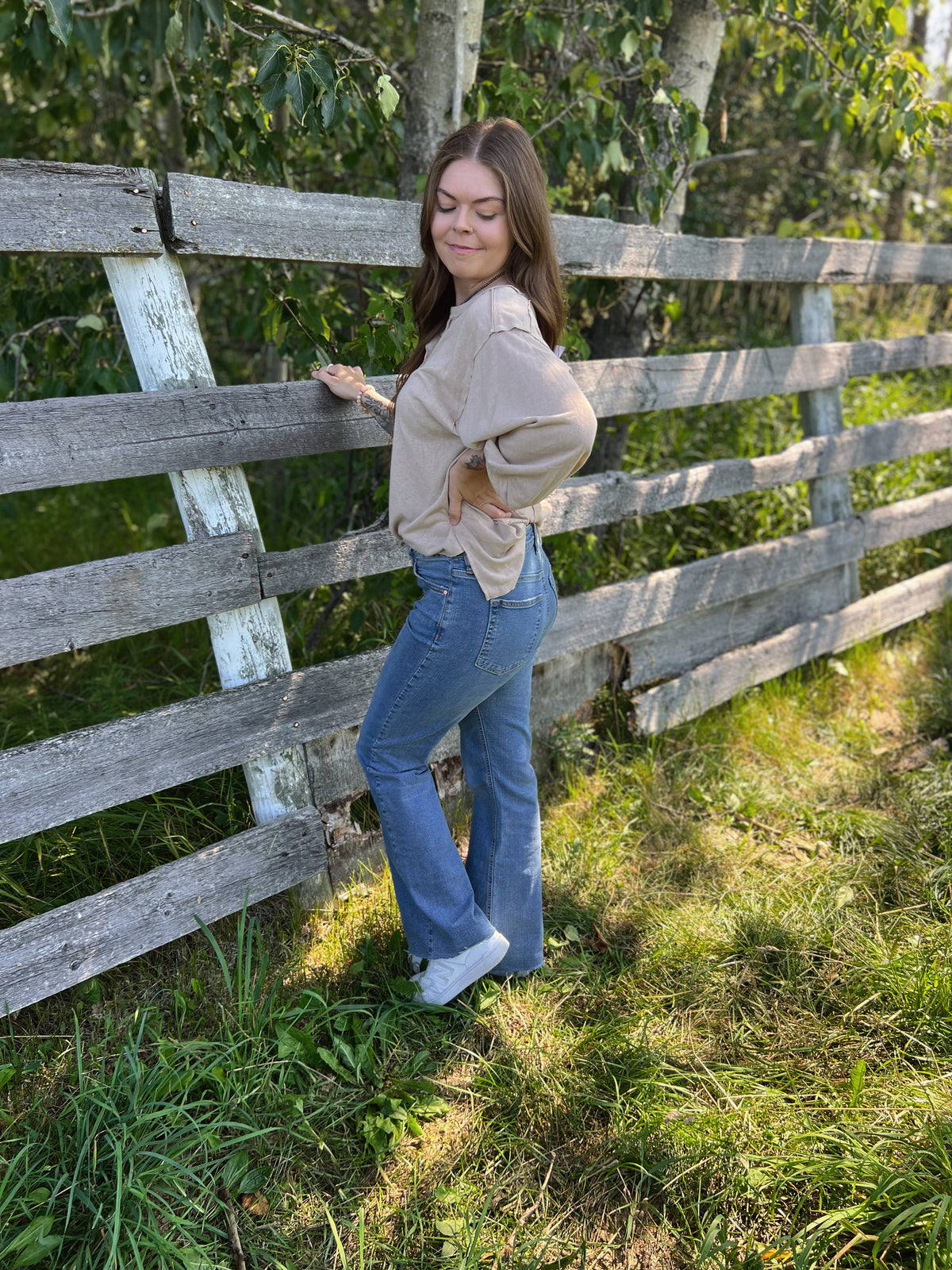 Classic Henley Top - CREAM