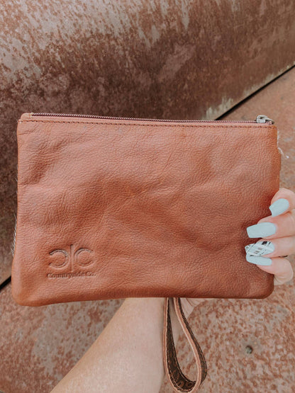 Embossed Leather Wristlet