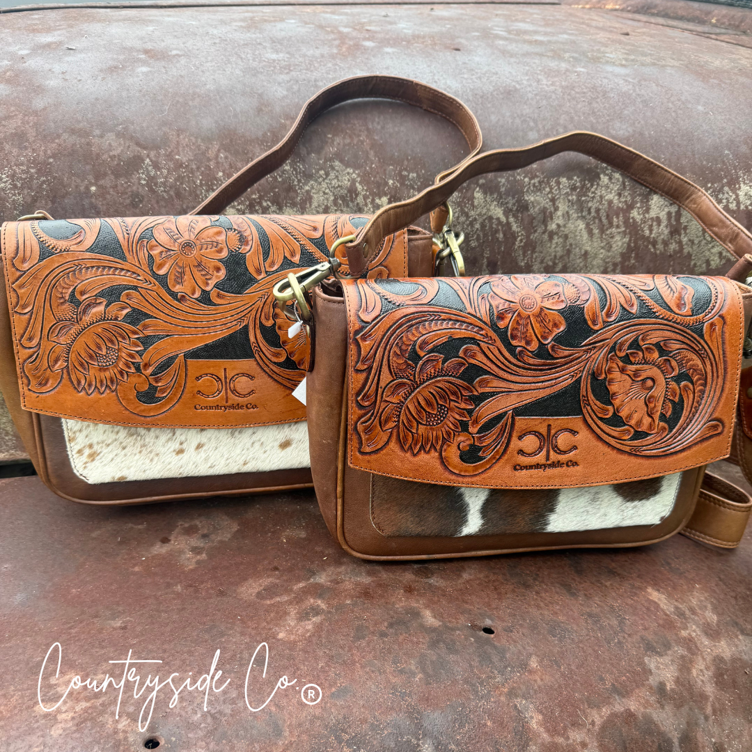 Grace Tooled Leather Purse, Handbag