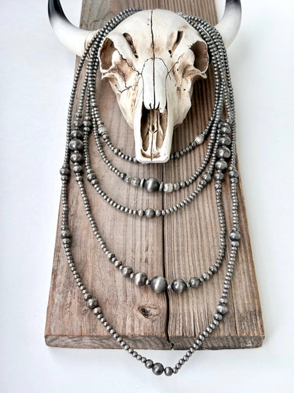 5 Layered Western Multi Size Navajo Pearl Bead Necklace