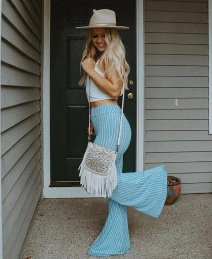 THE LEXIE CROSSBODY- WHITE - Lasercut Fringe Crossbody Purse