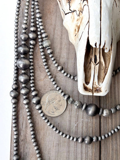 5 Layered Western Multi Size Navajo Pearl Bead Necklace