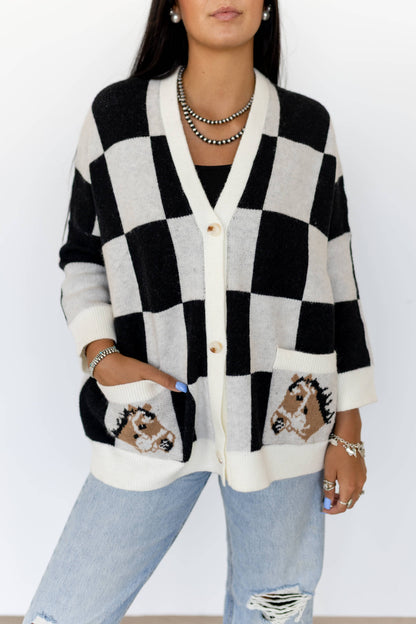 TH2977 BLACK CHECK HORSE(7 Piece)