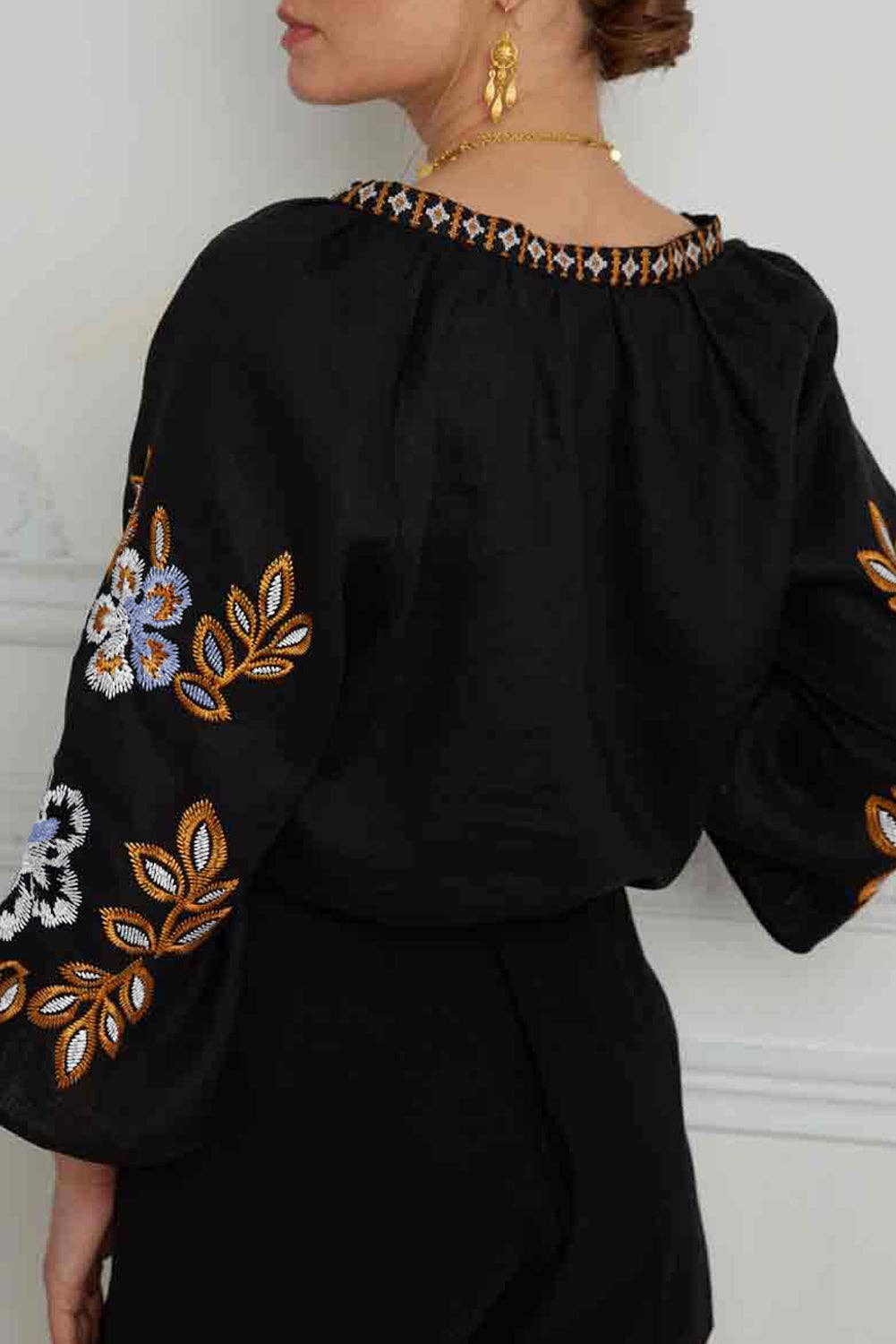 V-Neck Embroidered Top