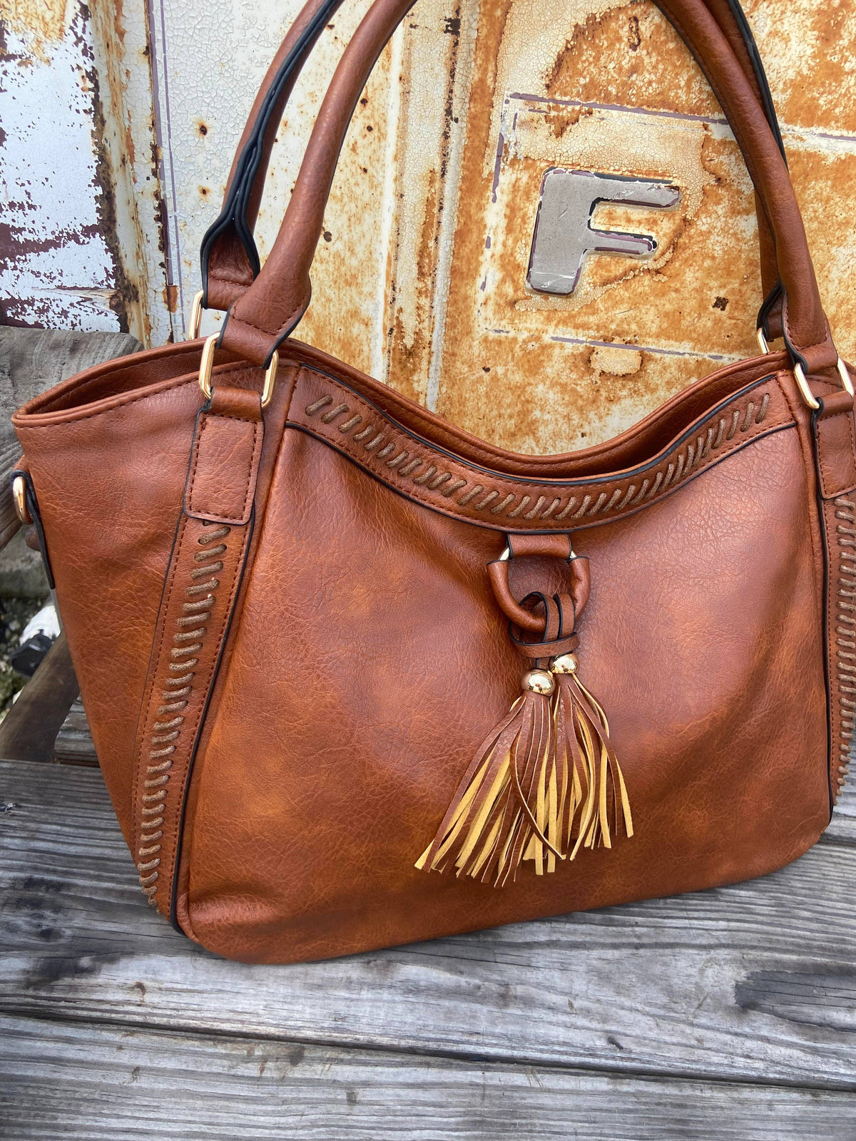 Cross Stitched Leather