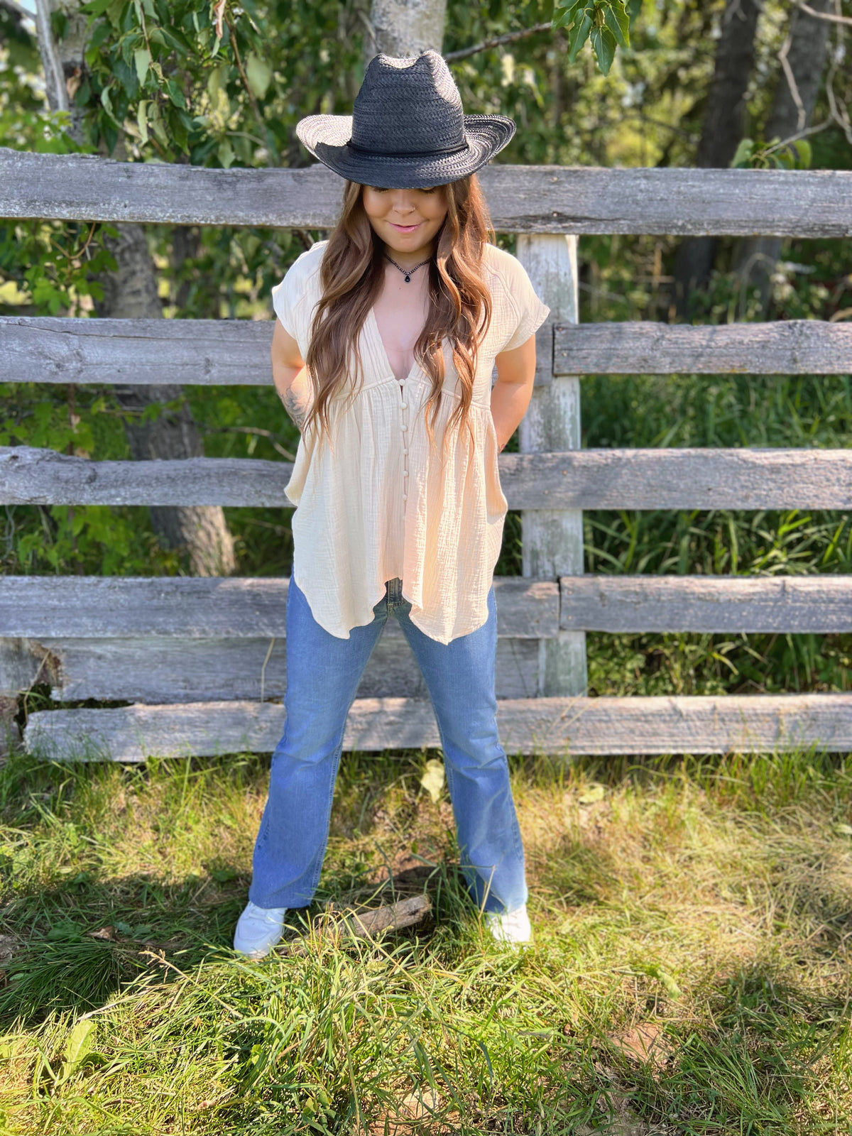 Florise Button Blouse - CREAM
