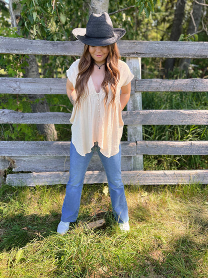 Florise Button Blouse - CREAM