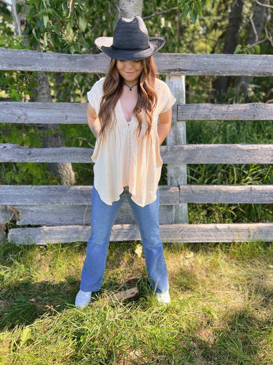 Florise Button Blouse - CREAM