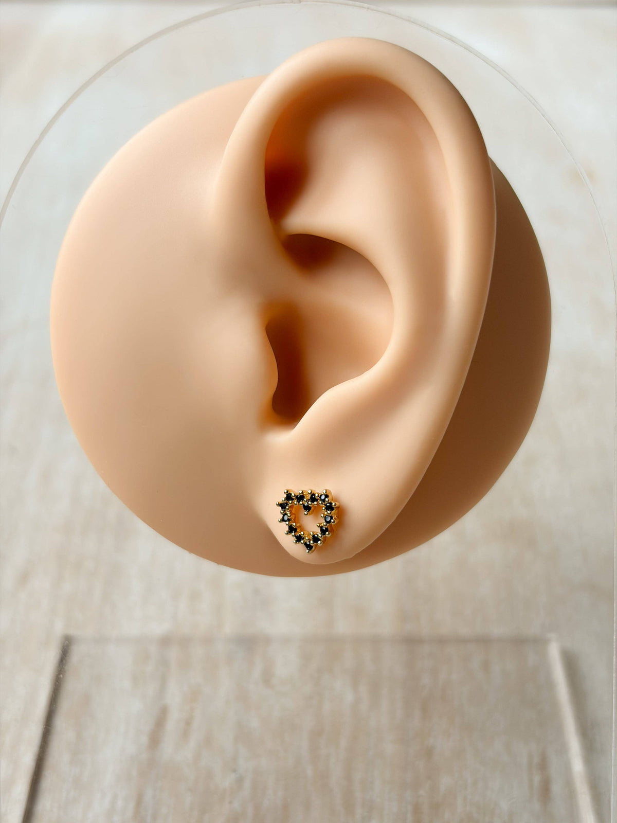 Onyx Heart Studs