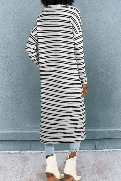 Stripe Open Front Duster Cardigan