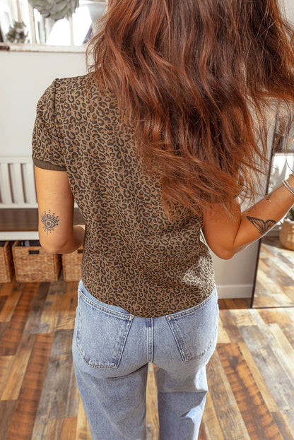 LDC Khaki Fierce Leopard Crew Neck T Shirt|S-4X