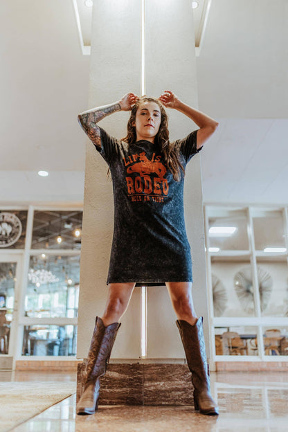 Rodeo Shirt Dress - Charcoal