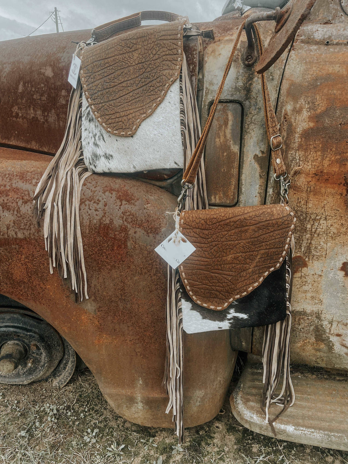 Leather Western Fringe - Myra Cowhide Bag