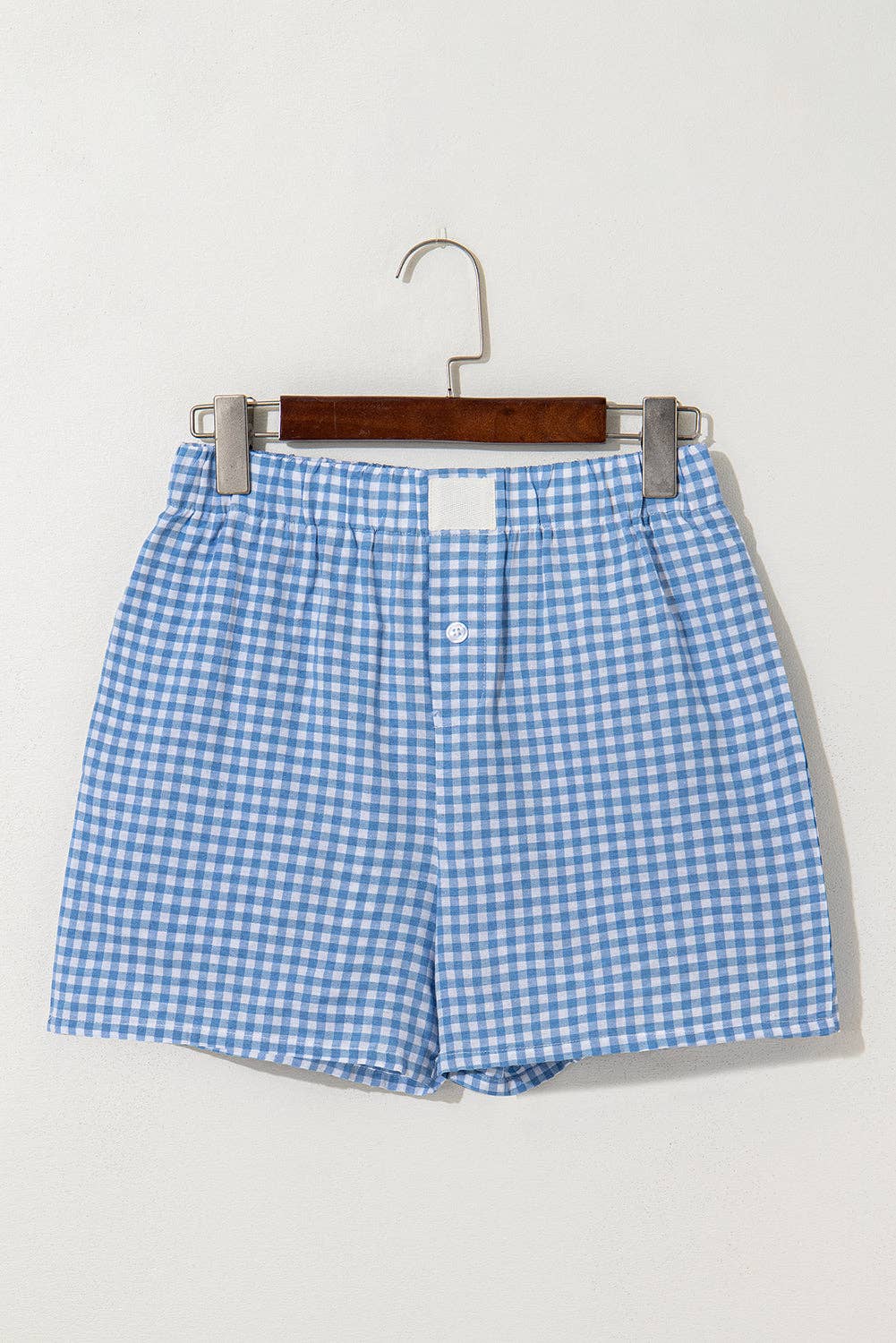 Red Gingham High Waisted Elastic Waist Summer Shorts