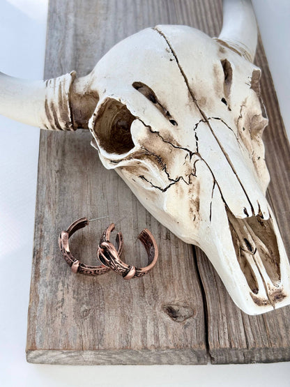 Western Style Belt Buckle Open Hoop Earrings