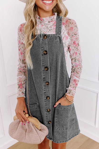 Daisy Denim Dress - black