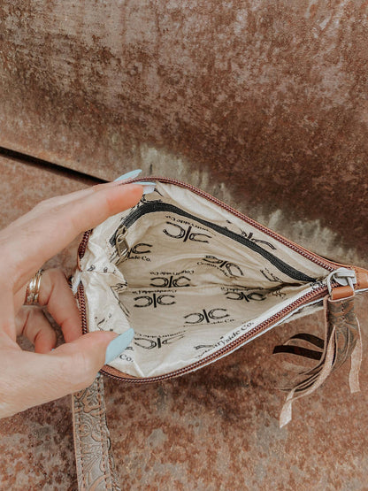 Embossed Leather Wristlet