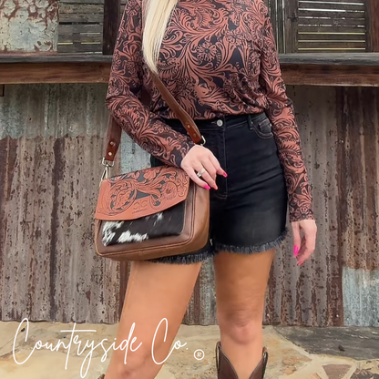 Grace Tooled Leather Purse, Handbag