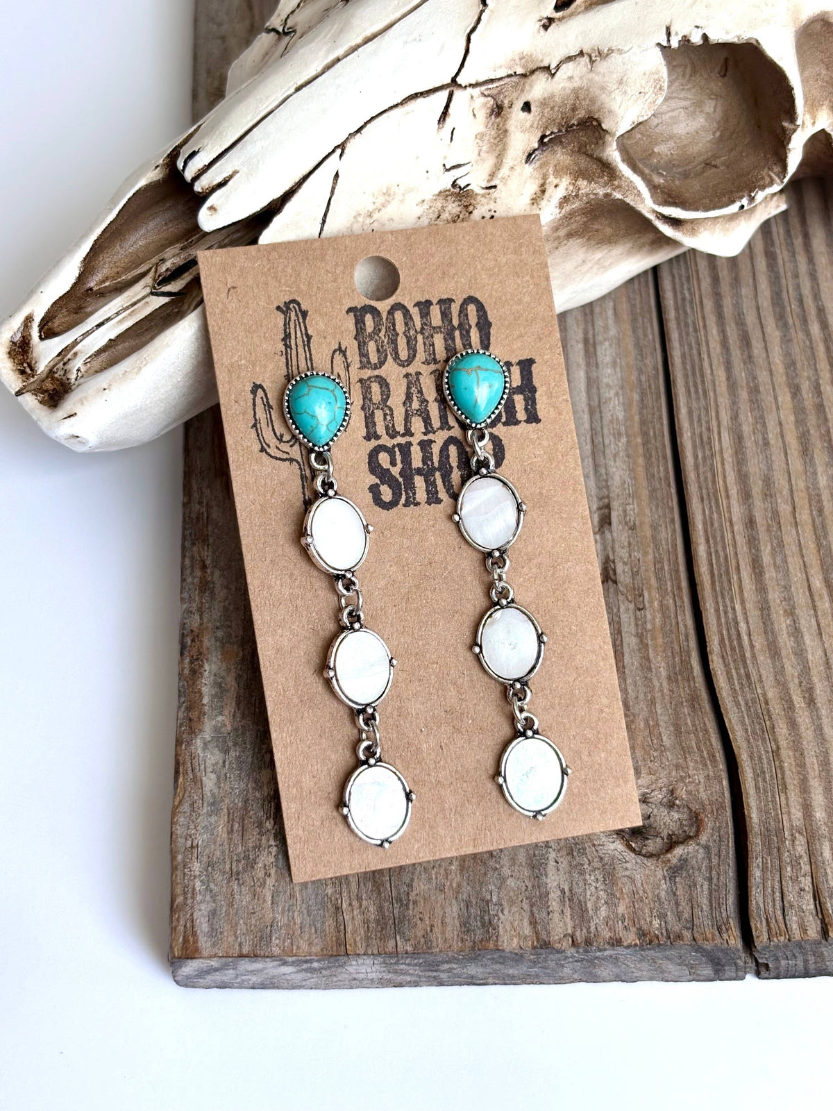 Pearl 4 Tier Post Drop Earrings