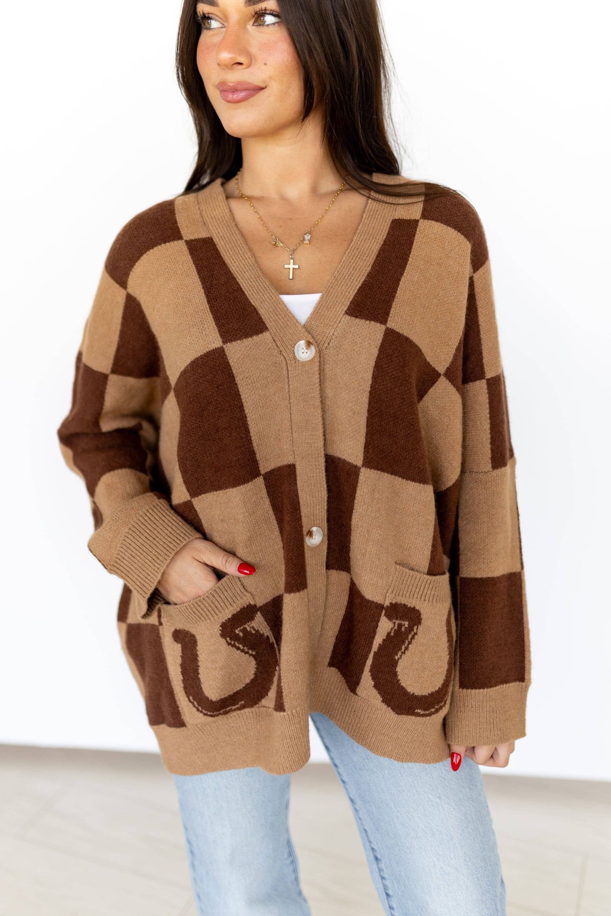 TH2977 BROWN CHECK HORSESHOE(7 Piece)