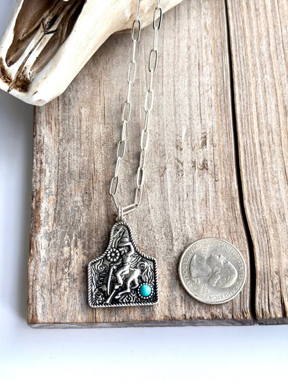 EARTAG Pendant Stone Chain Necklace