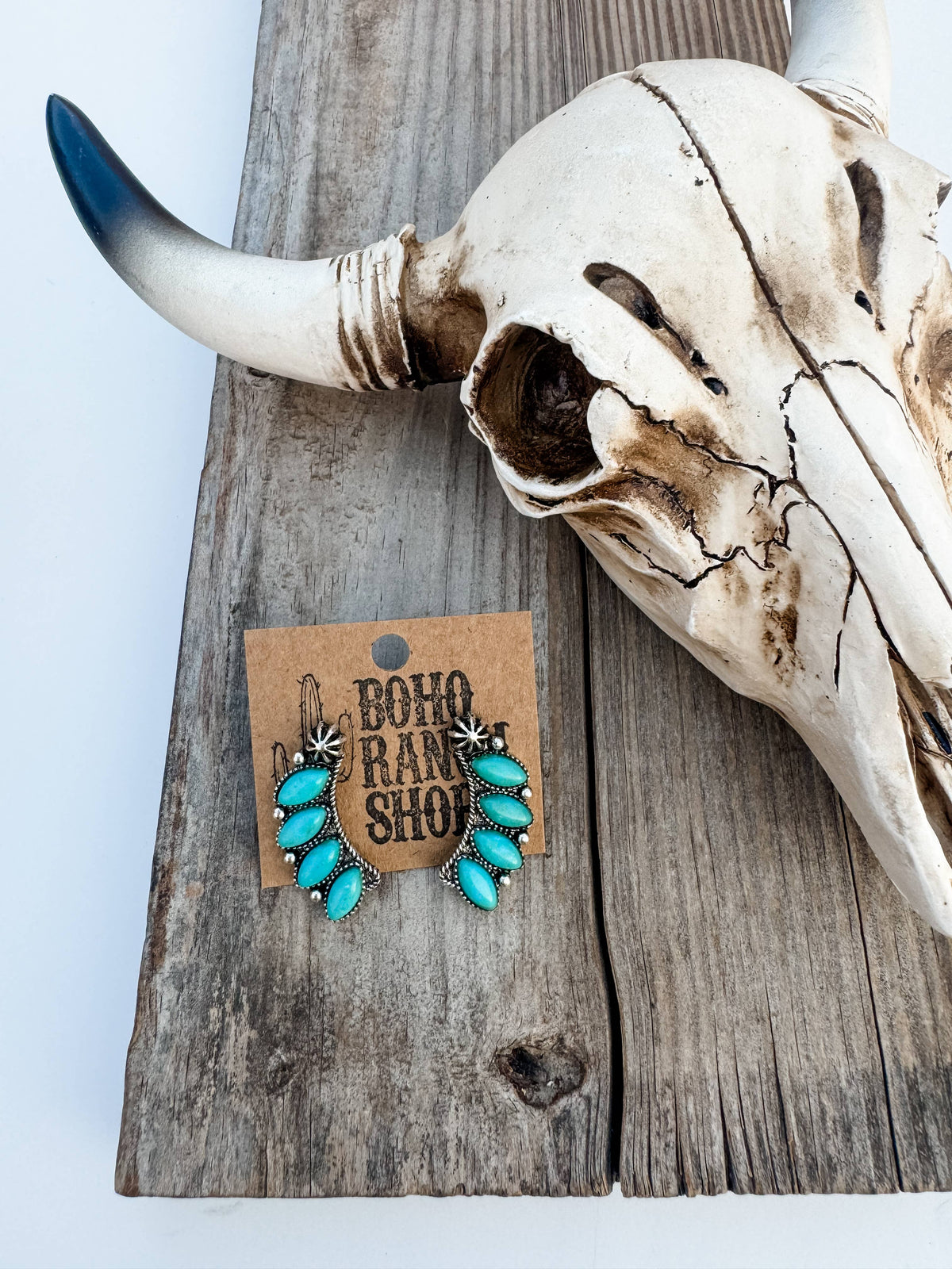Semi Stone Stud Earrings