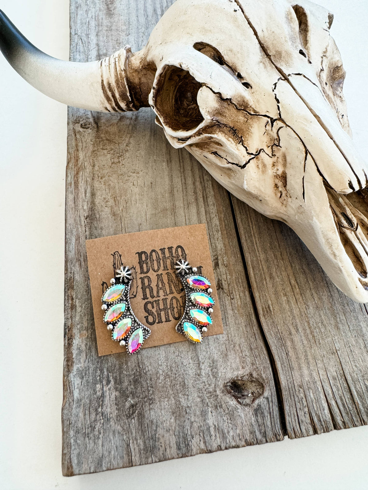 Semi Stone Stud Earrings