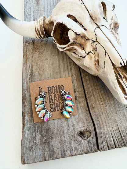 Semi Stone Stud Earrings